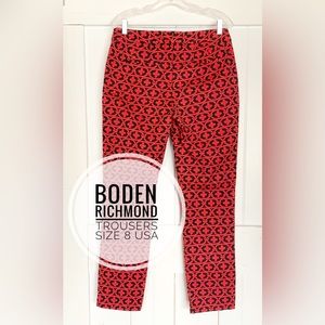 Boden Richmond Trousers Red and Navy size 8R